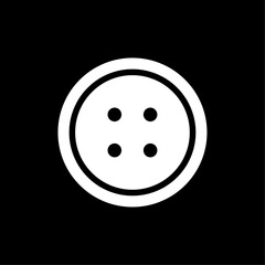 Clothing button icon. Sew-through button with four holes. Vector Illustration