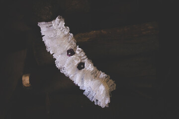 Close up creative photo of Artistic Bridal Accessories at a real wedding