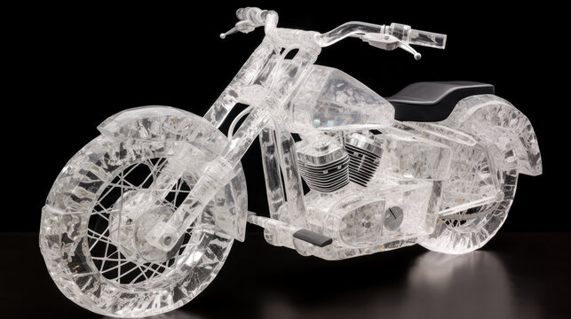 The crystal motorcycle was generated using generative AI - generative ai.