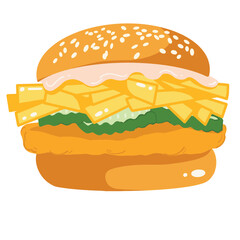 hamburger on a white background