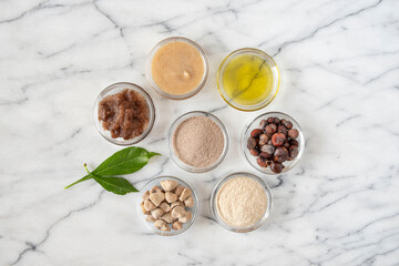 Different constituents of the baobab tree, fruit, seed and leaves used for food and cosmetics in...