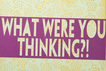 what were you thinking? banner on decorative scrapbook paper