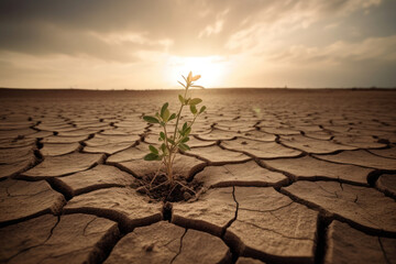 cracked earth in desert