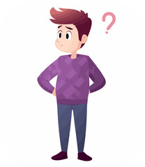 confused looking for answers and creating solution. thinking and finding answer. Innovation and problem solution.