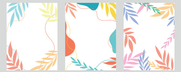 Abstract nature art vector background. Modern wallpaper shape line art. Boho foliage, botanical tropical leaves and floral pattern for home decor, wall art, social media post and story background