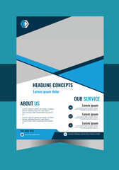 poster flyer pamphlet brochure cover design layout space for photo background, vector illustration Corporate business cover and back page a4 flyer design template for print