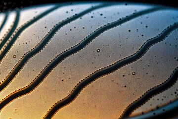 Obraz premium Large swarm of mosquitoes in rainwater in a tire groove. Generative AI