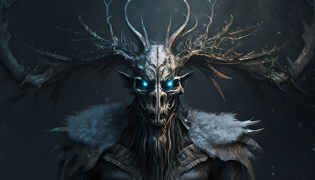 Wendigo, a scary mythological creature or evil spirit originating from the folklore of Plains and Great Lakes Natives as well as some First Nations.