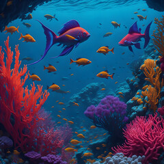 Fototapeta na wymiar colorful fish in the ocean