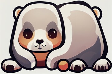 Panda cute illustration mascot logo character. Generative AI