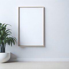 Mock up empty poster frame in modern interior
