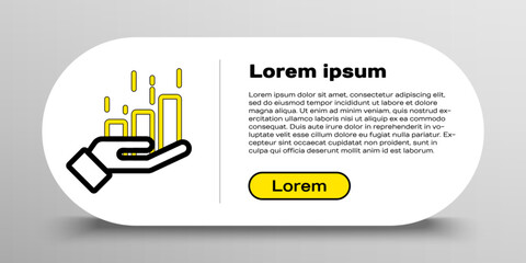 Line Financial growth increase icon isolated on white background. Increasing revenue. Colorful outline concept. Vector