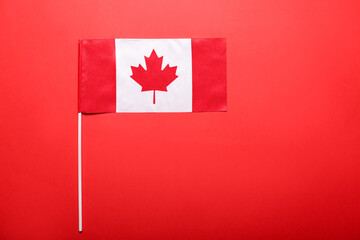 Flag of Canada on red background