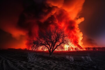 Fototapeta premium forest on fire 