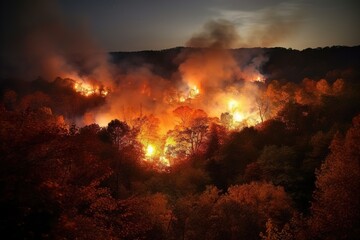 Fototapeta na wymiar forest on fire 