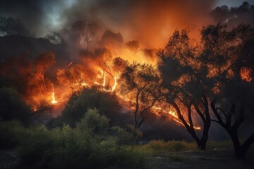 Obraz na płótnie Canvas severe forest fire