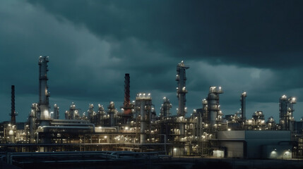 Obraz na płótnie Canvas Factory - oil and gas industry, Generative Ai