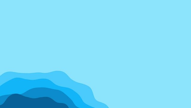 bright teal or cyan colorful plain curved objects abstract bg - loop video