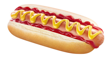 Delicious hot dog cut out