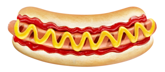 Delicious hot dog cut out