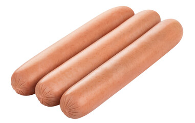 Three delicious sausages, cut out