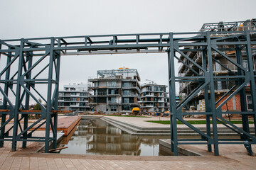 New and modern, multilevel apartment complexes are being built in europe