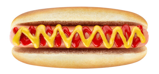 Delicious hot dog cut out