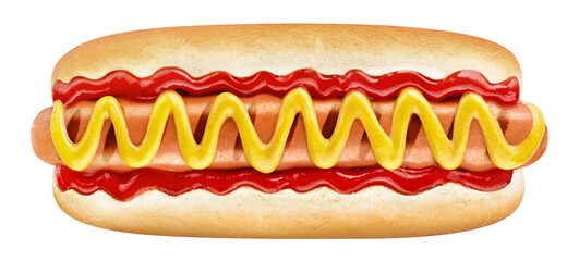 Delicious hot dog cut out