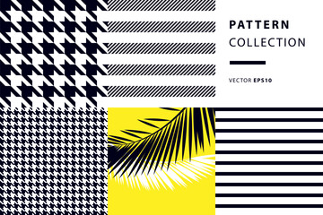 Pattern mix with houndstooth and breton stripes - 597876718