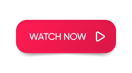 Watch now button. Play video button. Play icon. Watch video symbol for web site mobile app UI UX