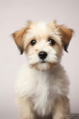 Cute dog portrait. Illustration AI Generative.