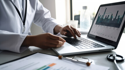 Healthcare business background. Illustration AI Generative.