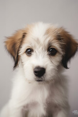 Cute dog portrait. Illustration AI Generative.