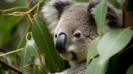 Koala natural background. Illustration AI Generative.