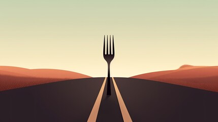 Fork in the road metaphor. Concept for The Intersection of Opportunity and Challenge. Generative AI.