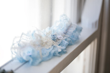 Close up creative photo of Artistic Bridal Accessories at a real wedding