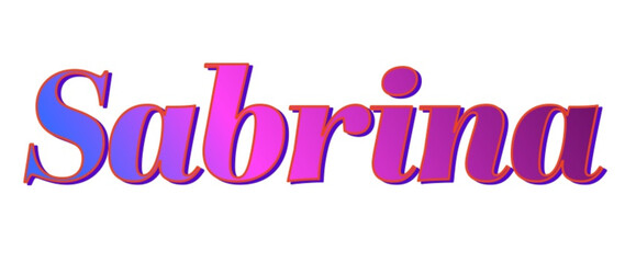 Sabrina - pink and blue color - female name - ideal for websites, emails, presentations, greetings, banners, cards, books, t-shirt, sweatshirt, prints

