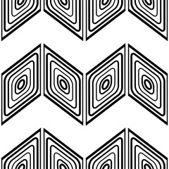 Geometric pattern, black and white. Seamless floral pattern-247, vector.