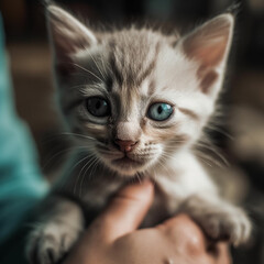 Kitten in hands