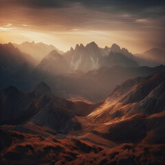 Fototapeta premium sunrise in the mountains