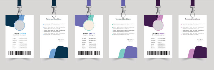 
Free vector business id card with minimalist elements Free vector abstract id badge template with picture Abstract id cards template concept 