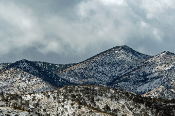 Fresh snow on the Santa Catalina Mountains in Arizona