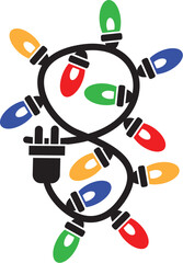 Cartoon Illustration Vector of a String of Christmas Fairy Lights