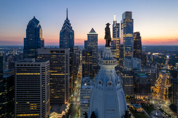 Philadelphia City Skyline Sunset