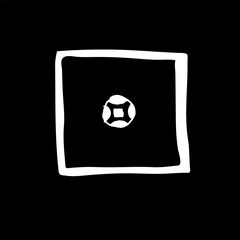 Board for Chinese and Japanese tea ceremony. Black on a white background. Oriental tea culture and tradition. Hand drawing, sketch, doodle, minimalism. Eps10