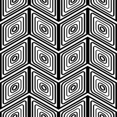Geometric pattern, black and white. Seamless floral pattern-250, vector.
