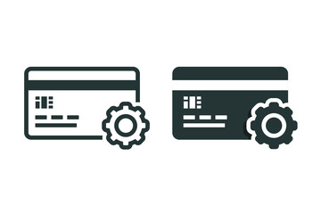 Credit card settings icon. illustration vector