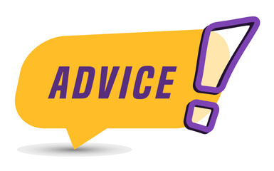 Colorful vector flat design banner advice. This sign is well adapted for web design.