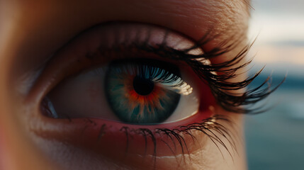 A Close-up Shot of a Person's Eye Slowly Opening, generative AI