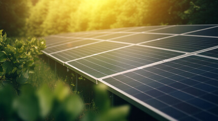 Solar panels in pristine nature